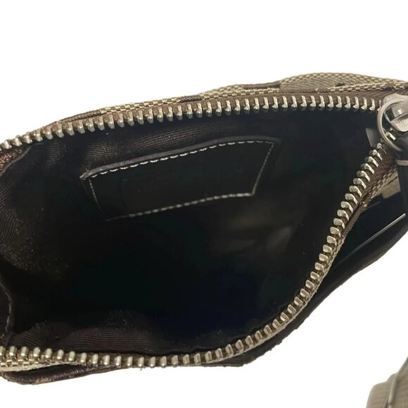 COACH Hamptons Signature Swing Pack 10250 Khaki Dark Brown Jacquard Leather - Picture 6 of 9